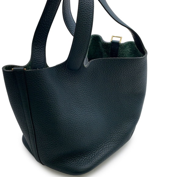 Hermes Hermès Picotin Lock MM Handbag, Vert Cypress, Taurillon Clemence, B Stamp - Picture 6 of 11